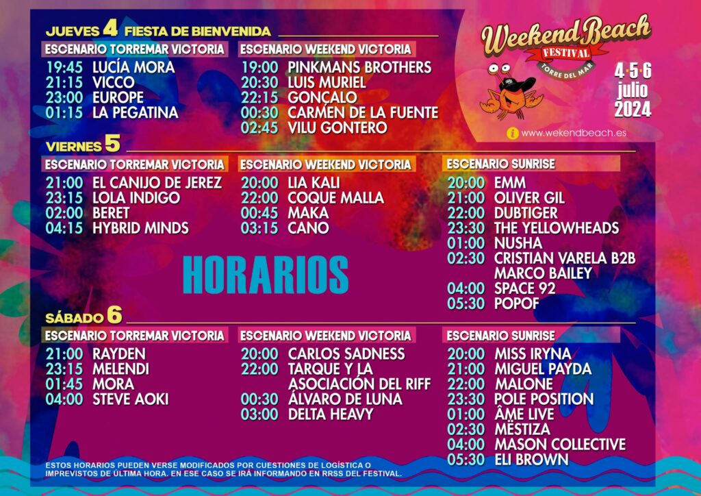 cartel Weekend Beach Málaga 2024