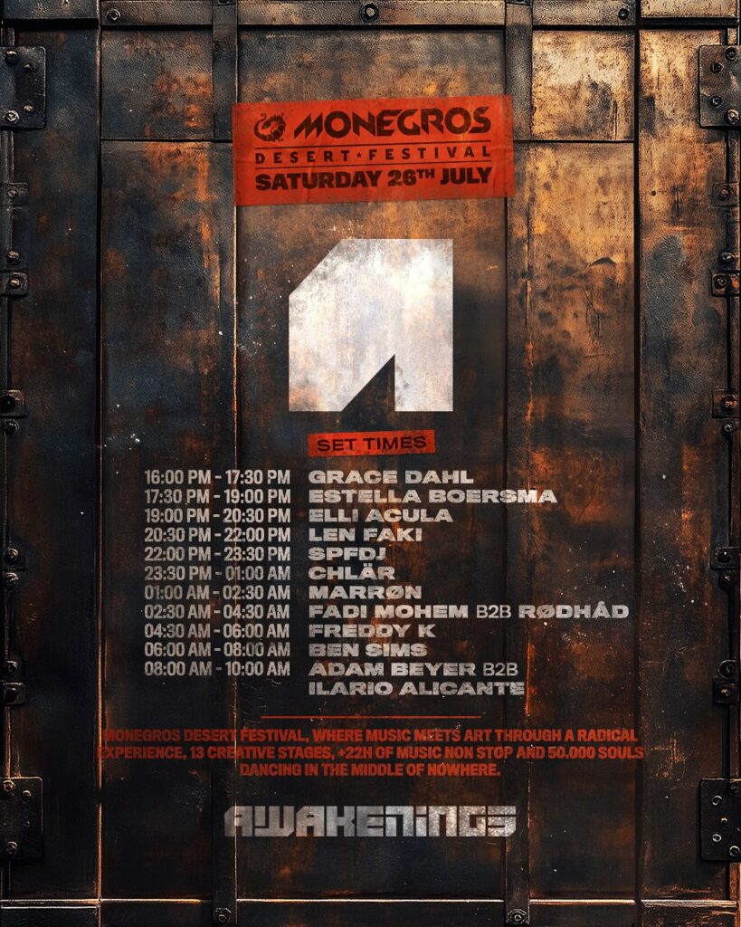 horarios monegros desert festival 2025