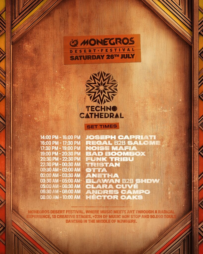 horarios monegros desert festival 2025