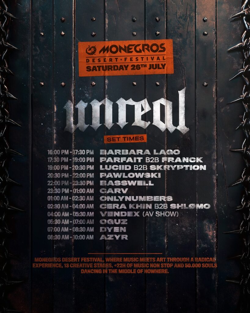 horarios monegros desert festival 2025